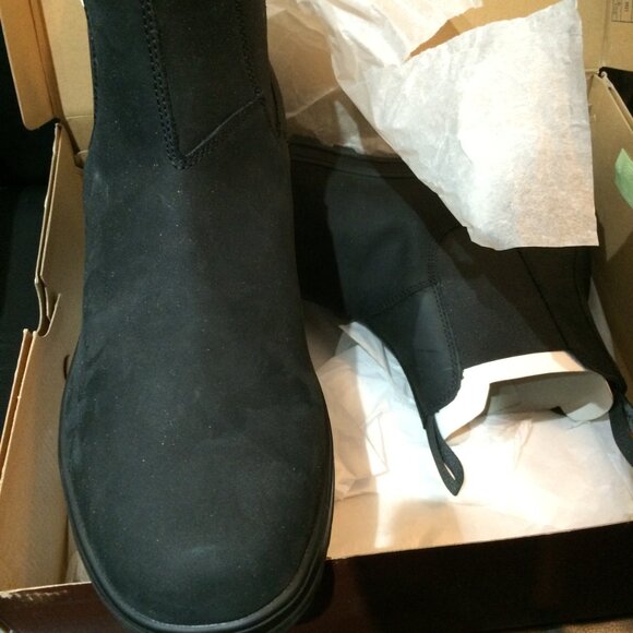 Men's Skechers Ankle Boots Black Leather Nubuck Size US 12 New - Picture 6 of 8